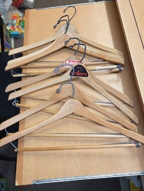 Vintage Wooden Suit Hangers  Lot of 7 Trouser Wood Closet Organize‎